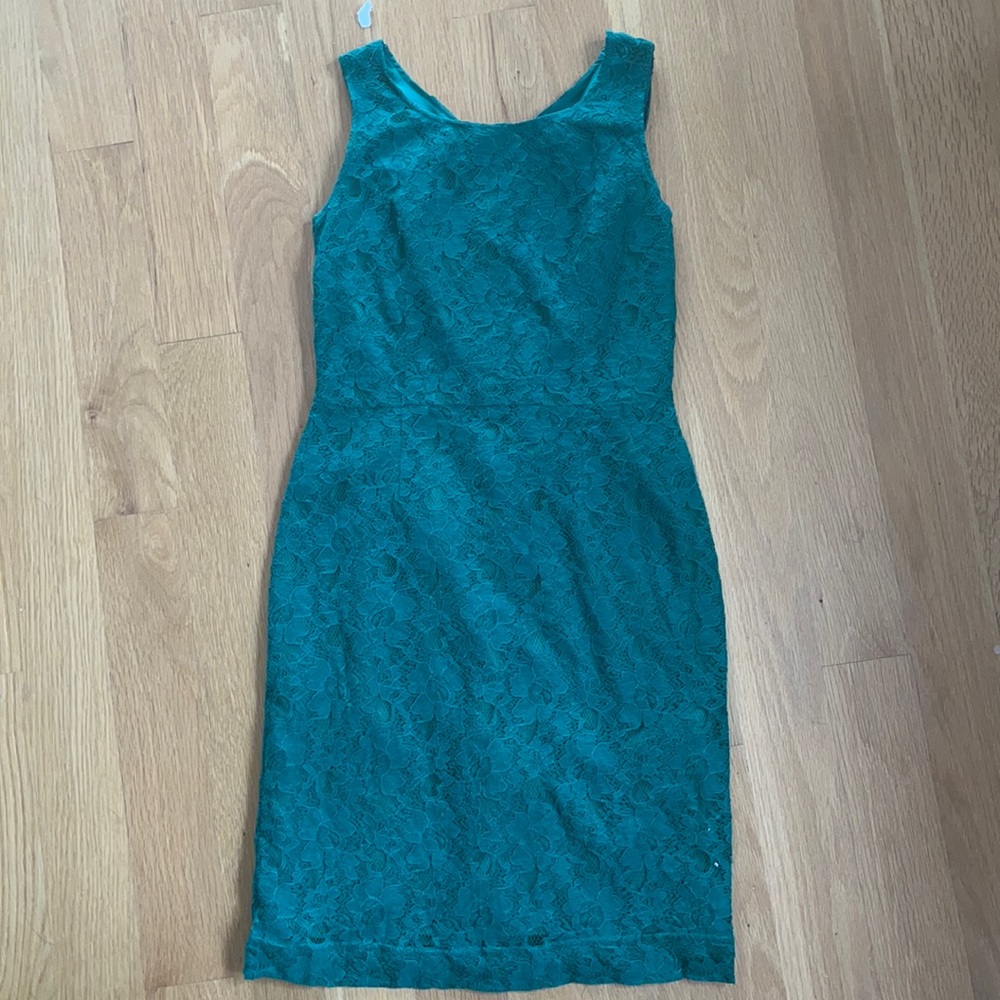 Banana Republic emerald green lace dress